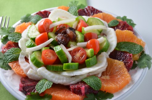 Moroccan Chopped Salad with Oranges, Dates and Fresh Herbs