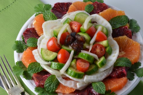 Moroccan Chopped Salad with Oranges, Dates and Fresh Herbs