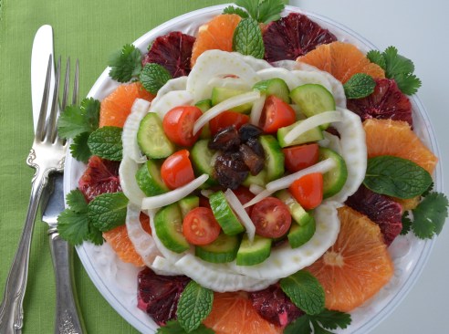 Moroccan Chopped Salad with Oranges, Dates and Fresh Herbs