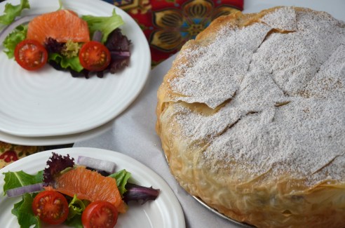 Moroccan Chicken Pie with Apricots and Almonds