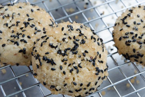 Black sesame seeds add a another exotic touch to these cookies.