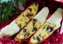 Saffron, Pistachio and Chocolate Chunk Biscotti