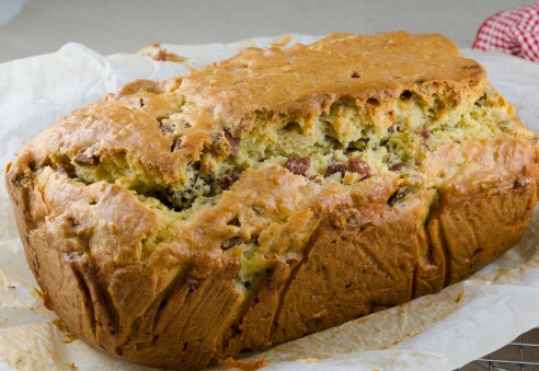 Cured Sausage, Pistachio and Prune Cake