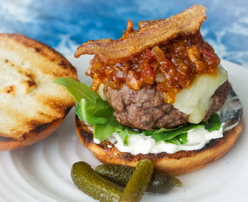 Burgers with Bacon Bourbon Jam…. Simply the Best!