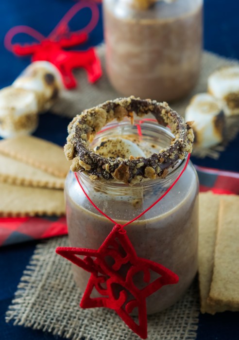 Spiced Hot Chocolate with Peanut Butter Biscuits and Toasty Marshmallows